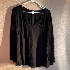 Womens Old Navy Black Long Sleeve Peasant Blouse